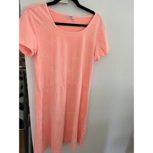 Fresh Produce M Pink Coral Starfish 100% Cotton Short Sleeve Dress/Cover Up
